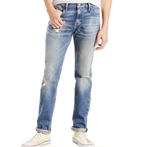 levi's 511 slim fit distressed jeans